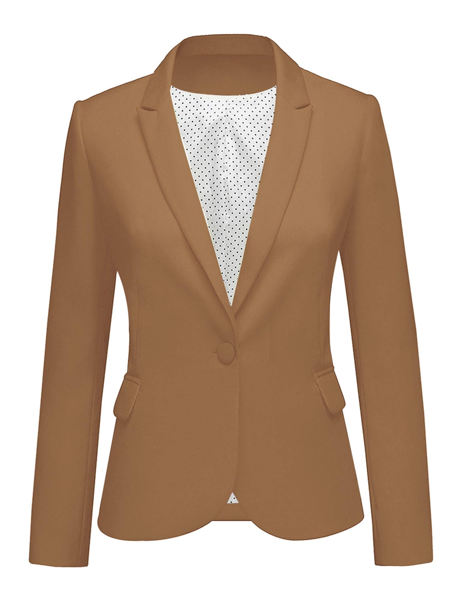 Foto 2 pulgar | Chaqueta Tipo Blazer Luvamia Para Mujer, Con Solapa Con Muescas, Manga Larga, Color Marrón - Venta Internacional.