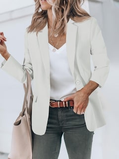Foto 2 | Blazer Cicy Bell Para Mujer, Casual, Con Parte Delantera Abierta, Poliéster Blanco - Venta Internacional.