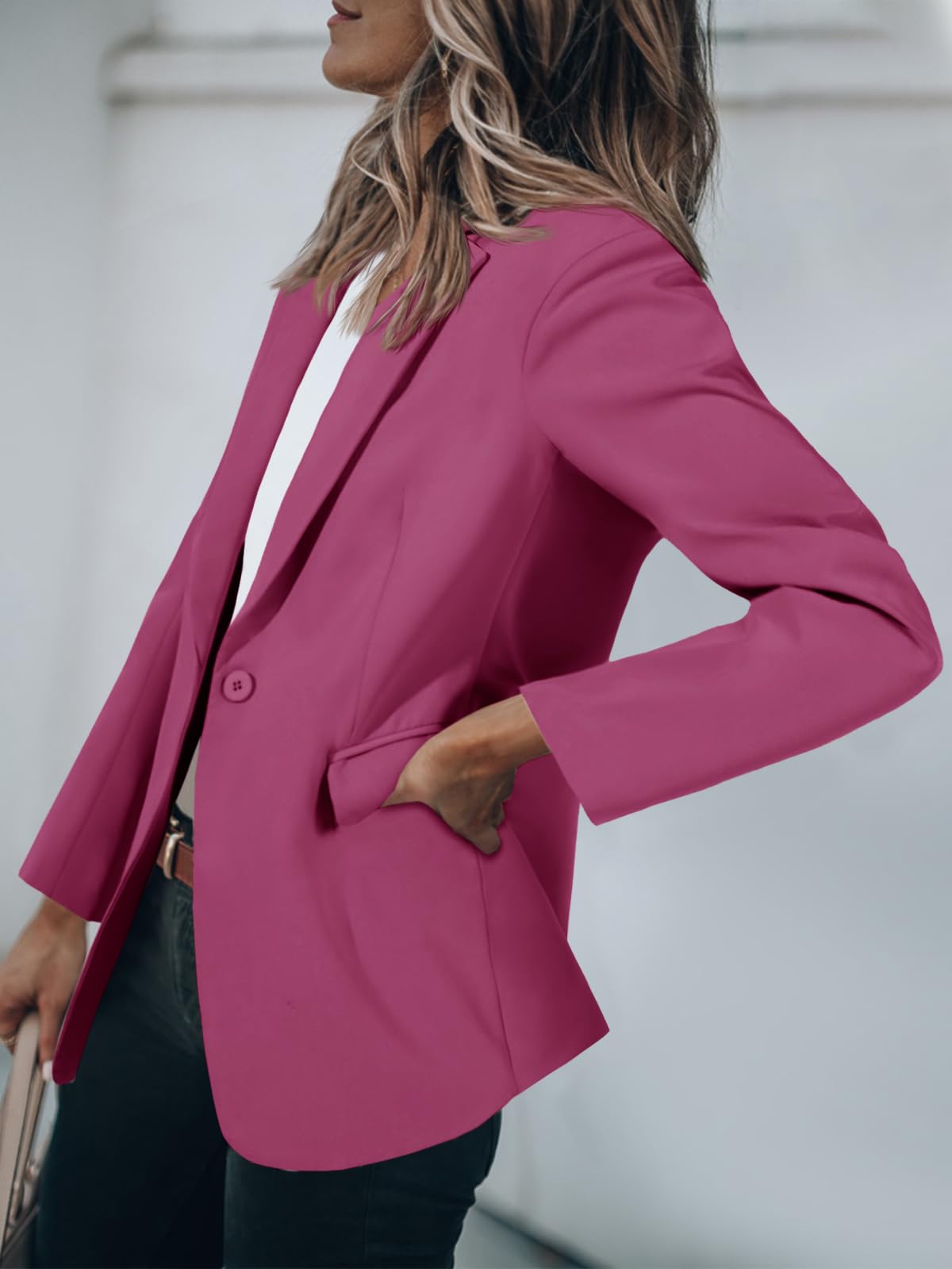Foto 4 pulgar | Blazer Cicy Bell Para Mujer, Casual, Con Frente Abierto, Trabajo Y Oficina, Color Morado - Venta Internacional.