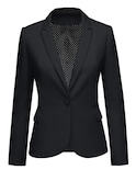 Chaqueta Blazer Luvamia Para Mujer Con Solapa Con Muescas, Color Negro, Talla L - Venta Internacional.