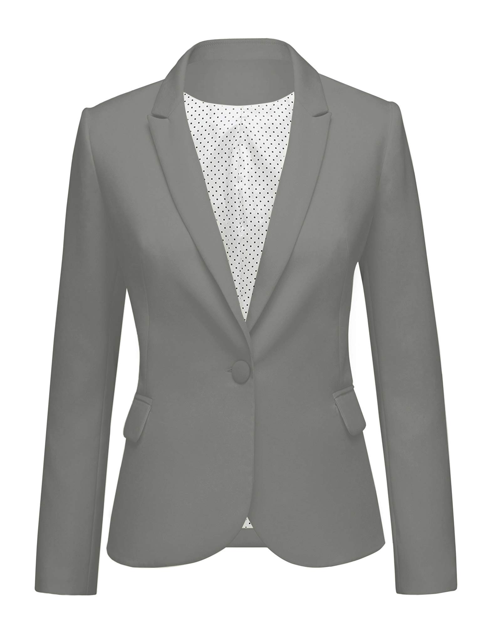 Chaqueta Tipo Blazer Luvamia Para Mujer Con Solapa Con Muescas, Color Gris, Talla M - Venta Internacional.