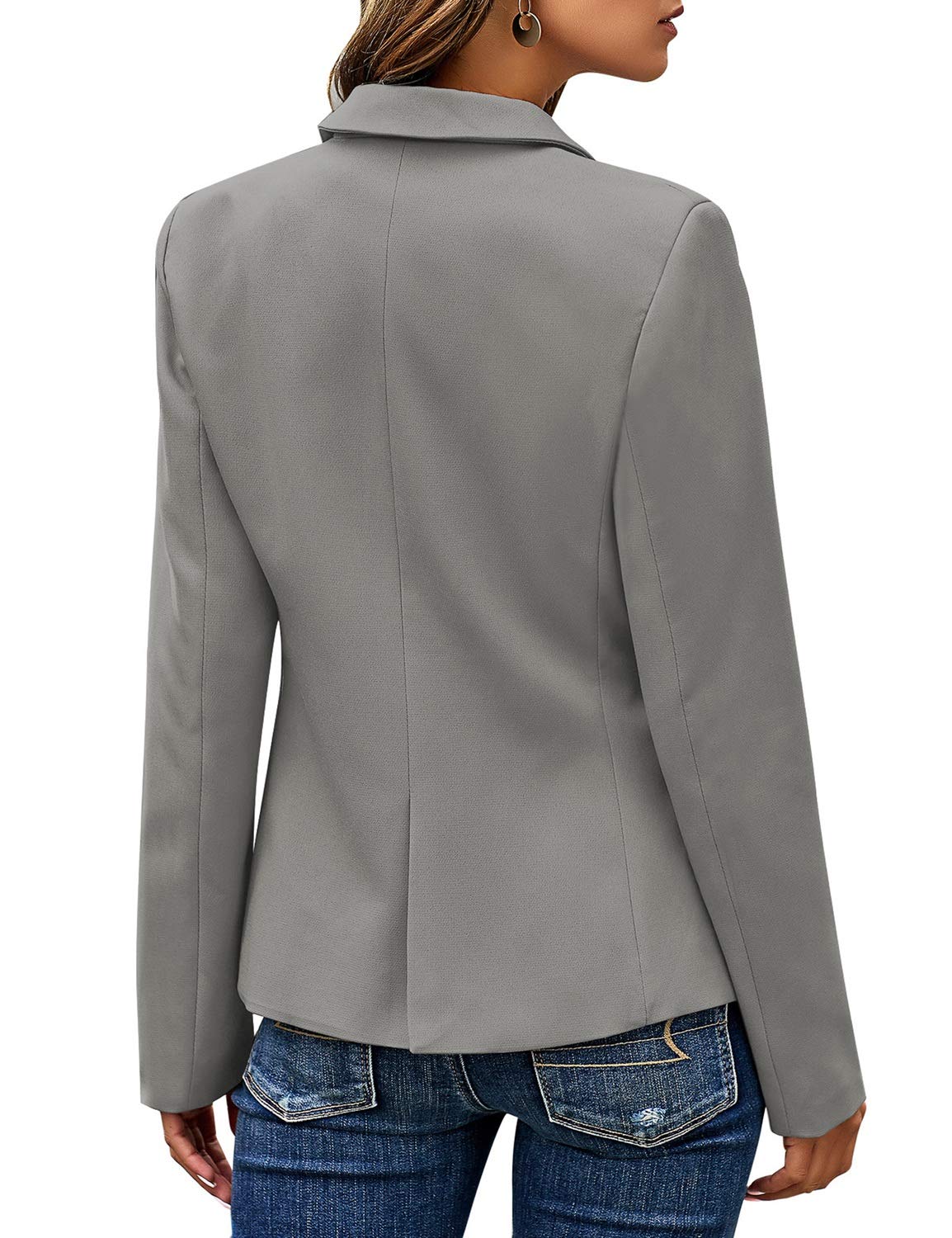 Foto 3 pulgar | Chaqueta Tipo Blazer Luvamia Para Mujer Con Solapa Con Muescas, Color Gris, Talla M - Venta Internacional.