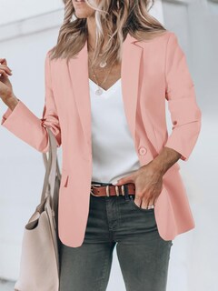 Foto 2 | Blazer Cicy Bell Para Mujer, Casual, Con Frente Abierto, Manga Larga, Color Melocotón - Venta Internacional.