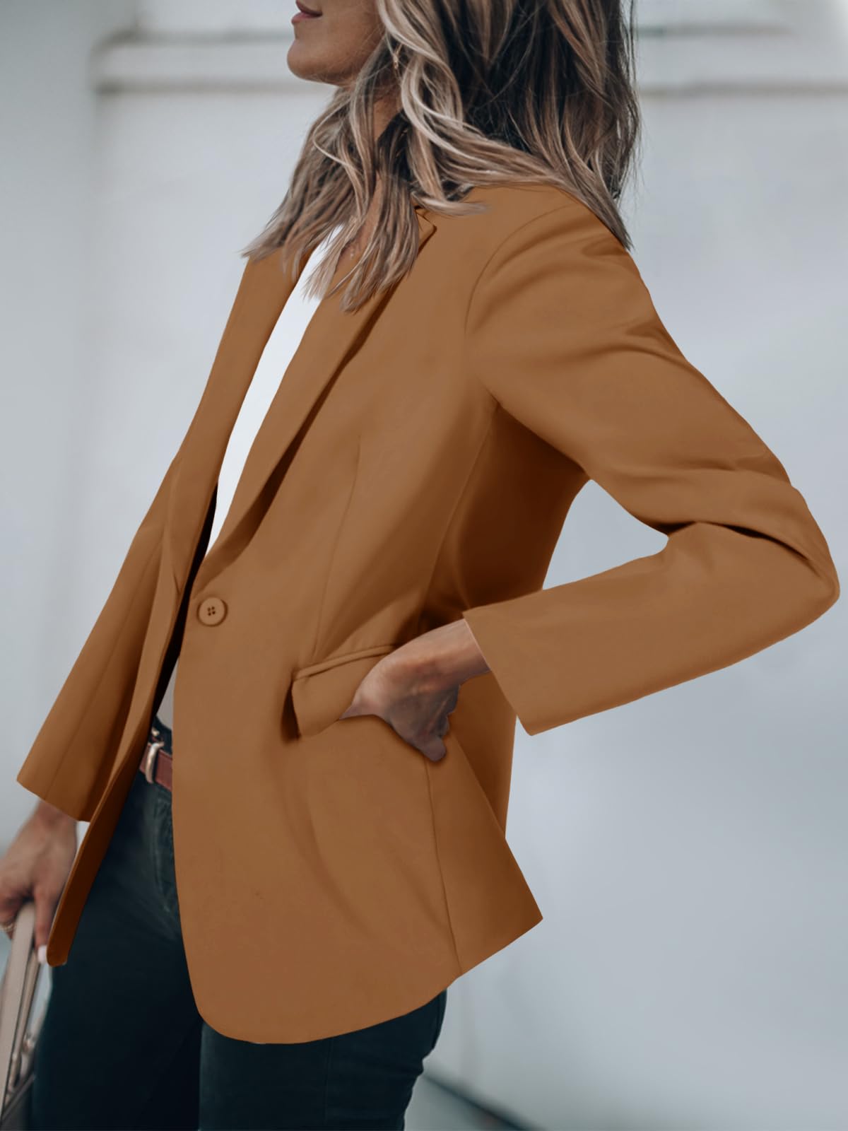Foto 3 | Blazer Cicy Bell Para Mujer, Casual, Con Frente Abierto, Oficina, Marrón - Venta Internacional.