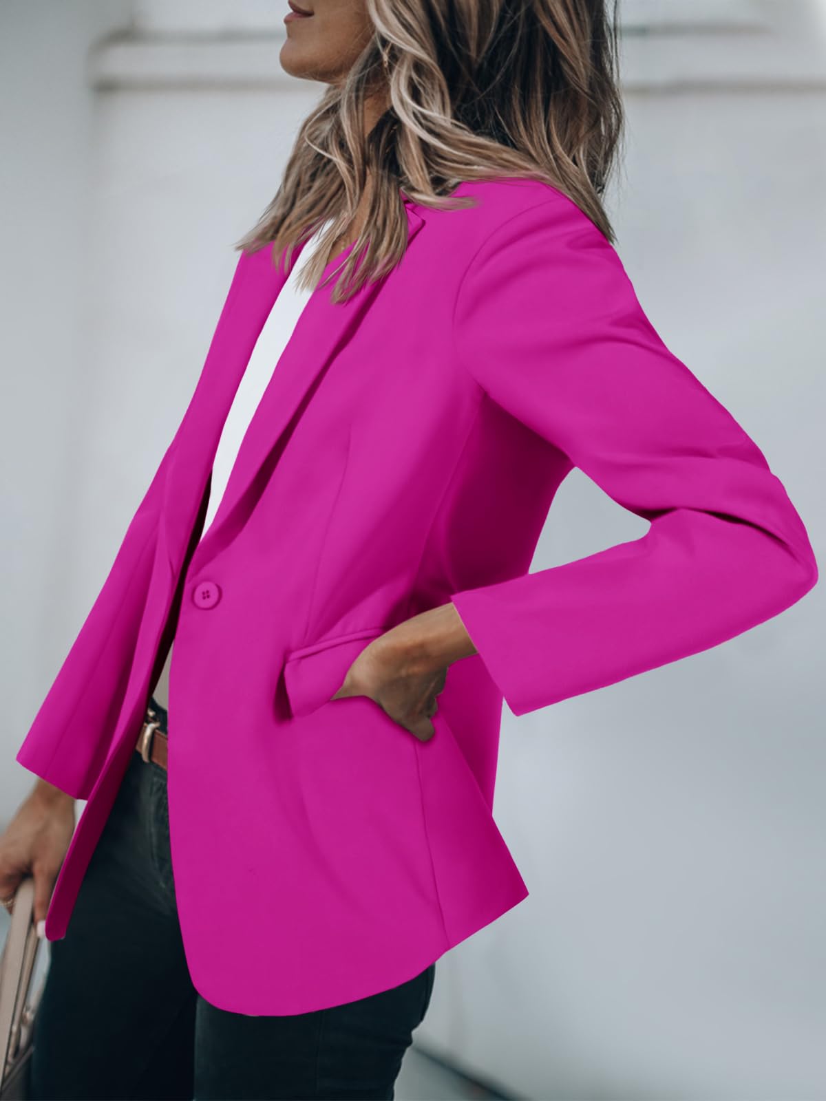 Foto 4 pulgar | Blazer Cicy Bell Para Mujer, Casual, Con Frente Abierto, Manga Larga, Rojo - Venta Internacional.