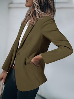 Foto 3 | Blazer Cicy Bell Para Mujer, Casual, Frente Abierto, Manga Larga, Verde - Venta Internacional.