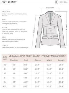 Foto 5 | Blazer Cicy Bell Para Mujer, Casual, Con Frente Abierto, Manga Larga, Color Caqui - Venta Internacional.
