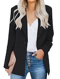 Chaqueta Tipo Blazer Luvamia Para Mujer, Casual, Con Solapa Con Muescas, Color Negro - Venta Internacional.