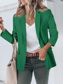 Foto 2 | Blazer Cicy Bell Para Mujer, Casual, Frente Abierto, Manga Larga, Verde - Venta Internacional.
