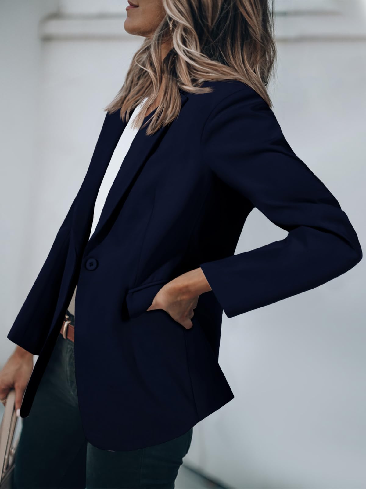 Foto 4 pulgar | Blazer Cicy Bell Para Mujer, Casual, Con Frente Abierto, Azul Marino, Oficina - Venta Internacional.