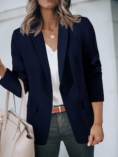 Foto 4 | Blazer Cicy Bell Para Mujer, Casual, Con Frente Abierto, Azul Marino, Oficina - Venta Internacional.