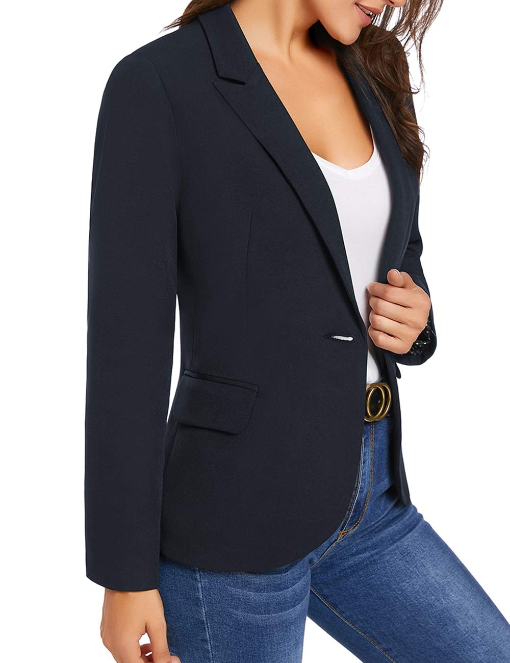 Foto 6 pulgar | Chaqueta Blazer Luvamia Para Mujer Con Solapa Con Muescas, Color Azul Claro, Talla L - Venta Internacional.