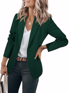 Foto 1 | Blazer Cicy Bell Para Mujer, Casual, Con Parte Delantera Abierta, Verde Oscuro - Venta Internacional.