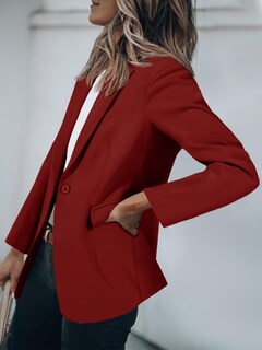 Foto 3 | Blazer Cicy Bell Para Mujer, Manga Larga, Parte Delantera Abierta, Color Burdeos - Venta Internacional.