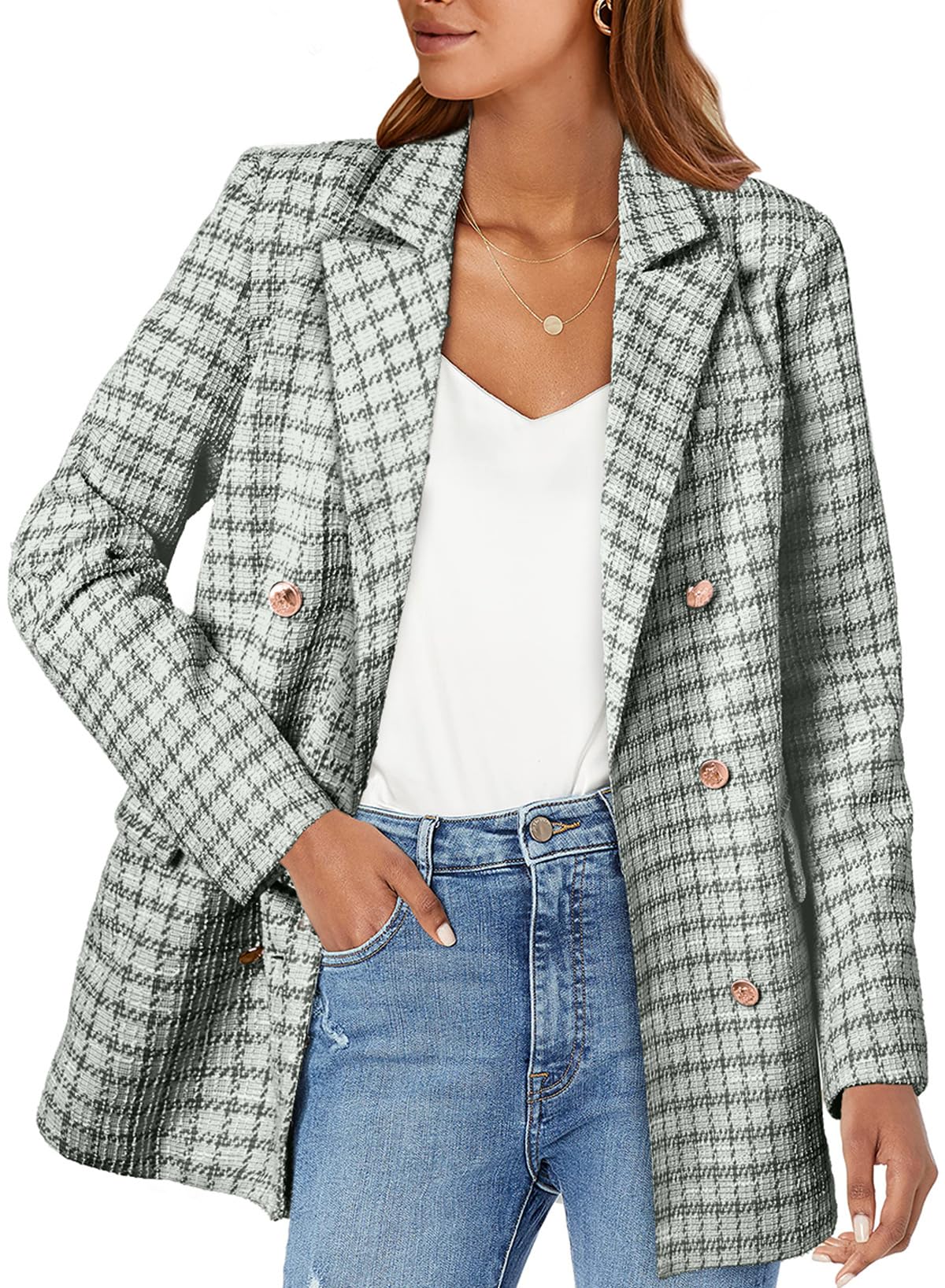 Foto 1 | Blazer Happy Sailed Para Mujer, Cuello Con Solapa Y Doble Botonadura - Venta Internacional.