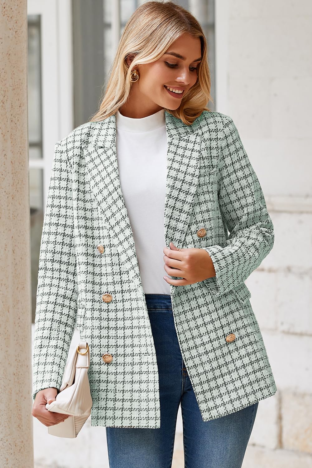 Foto 5 | Blazer Happy Sailed Para Mujer, Cuello Con Solapa Y Doble Botonadura - Venta Internacional.