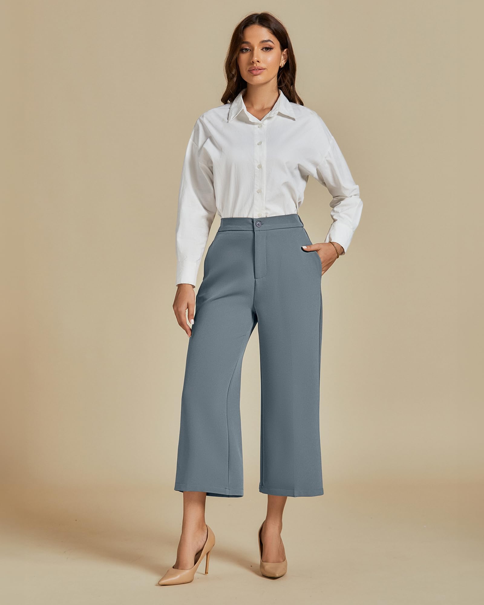 Foto 8 pulgar | Conjunto De Pantalones Luvamia De 2 Piezas Para Mujer, Gris De Verano, Talla L - Venta Internacional.