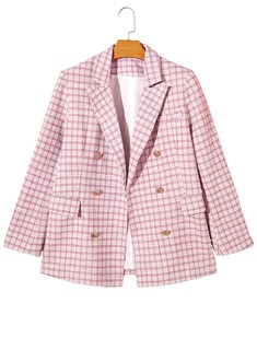 Foto 7 | Blazer Happy Sailed Para Mujer, De Tweed A Cuadros, A La Moda Otoñal, Color Rosa L - Venta Internacional.