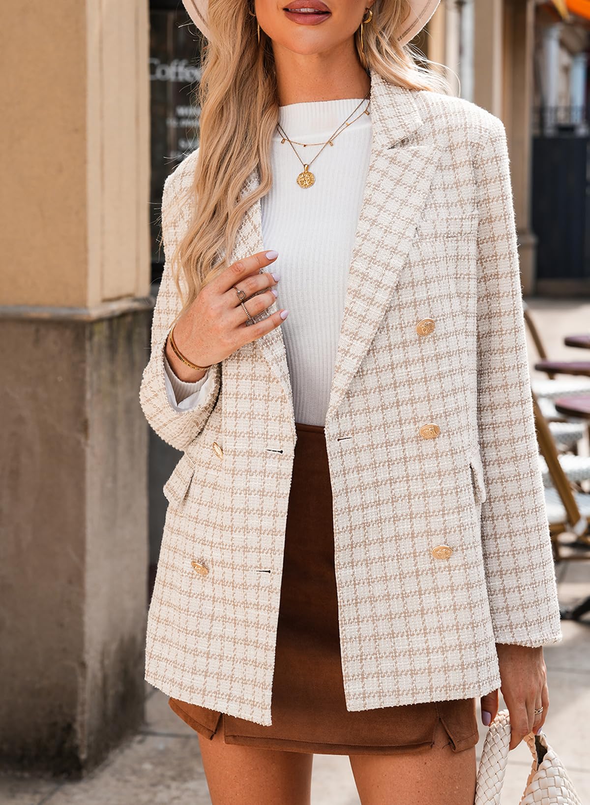Foto 5 pulgar | Blazer Happy Sailed Para Mujer, Tela Tejida, Color Beige, Talla Xl - Venta Internacional.