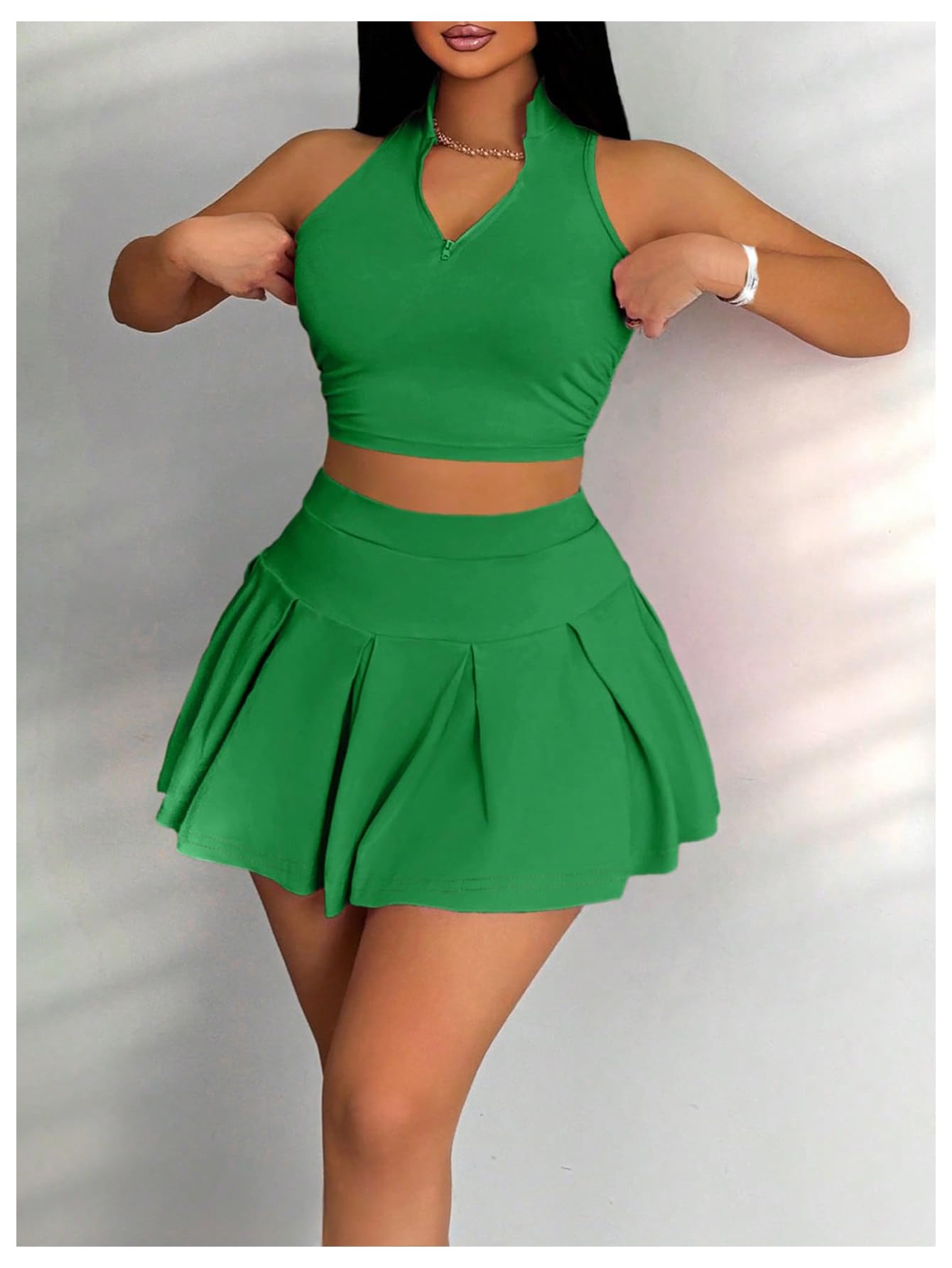 Foto 6 pulgar | Camiseta Corta Sin Mangas Y Falda Outfit Soly Hux Para Verano, De 2 Piezas, Para Mujer - Venta Internacional.