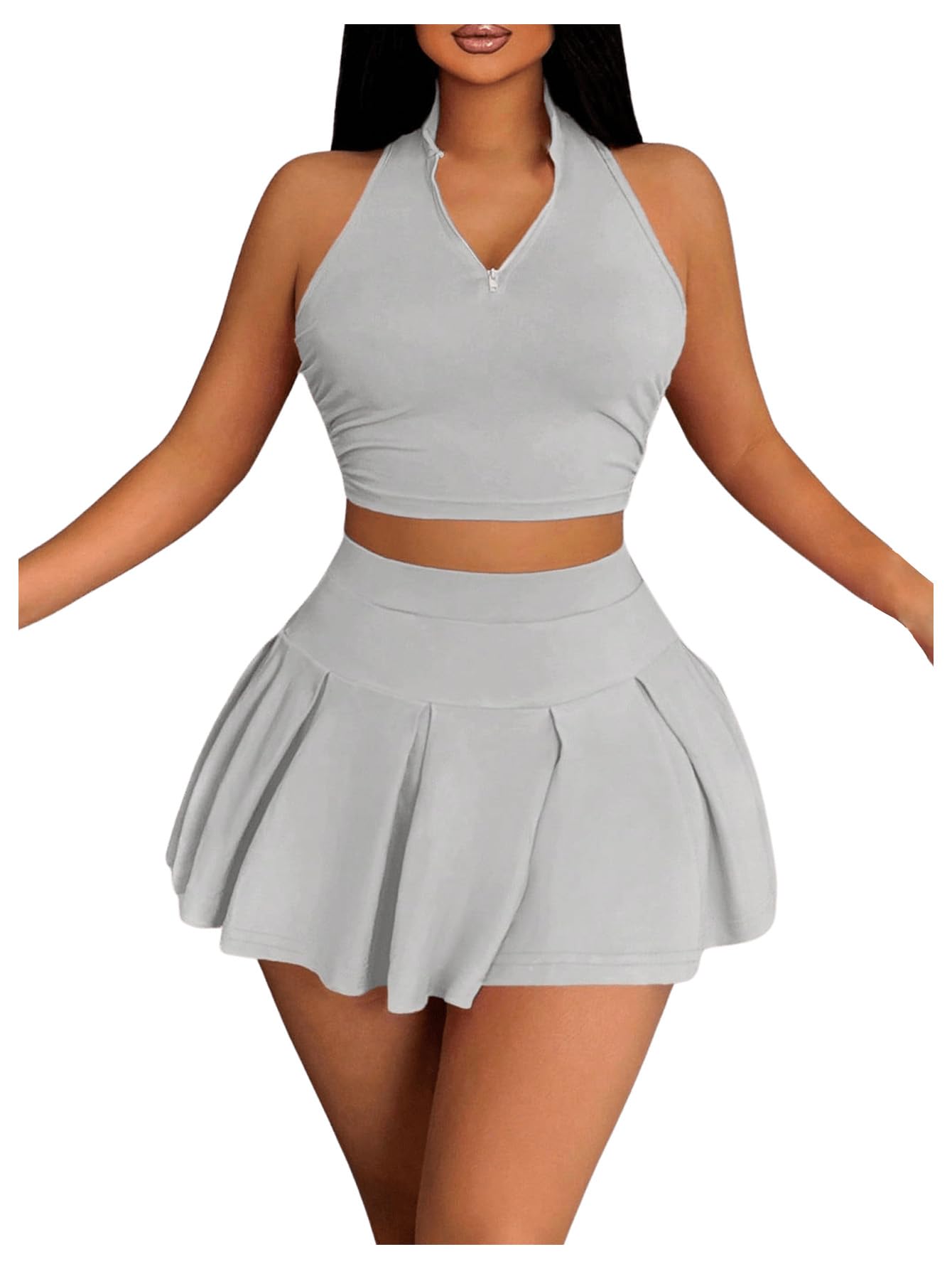 Foto 2 pulgar | Camiseta Corta sin Mangas y Falda Outfit Soly Hux para Mujer - Venta Internacional