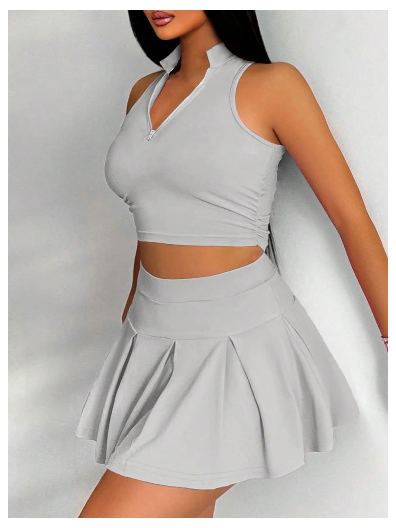 Foto 5 pulgar | Camiseta Corta sin Mangas y Falda Outfit Soly Hux para Mujer - Venta Internacional