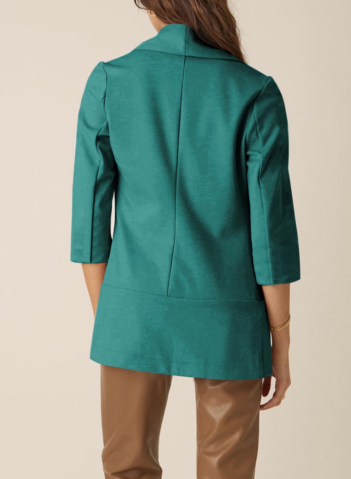 Foto 4 pulgar | Chaqueta Tipo Blazer Happy Sailed Con Parte Delantera Abierta Y Manga 3/4 Para Mujer - Venta Internacional.