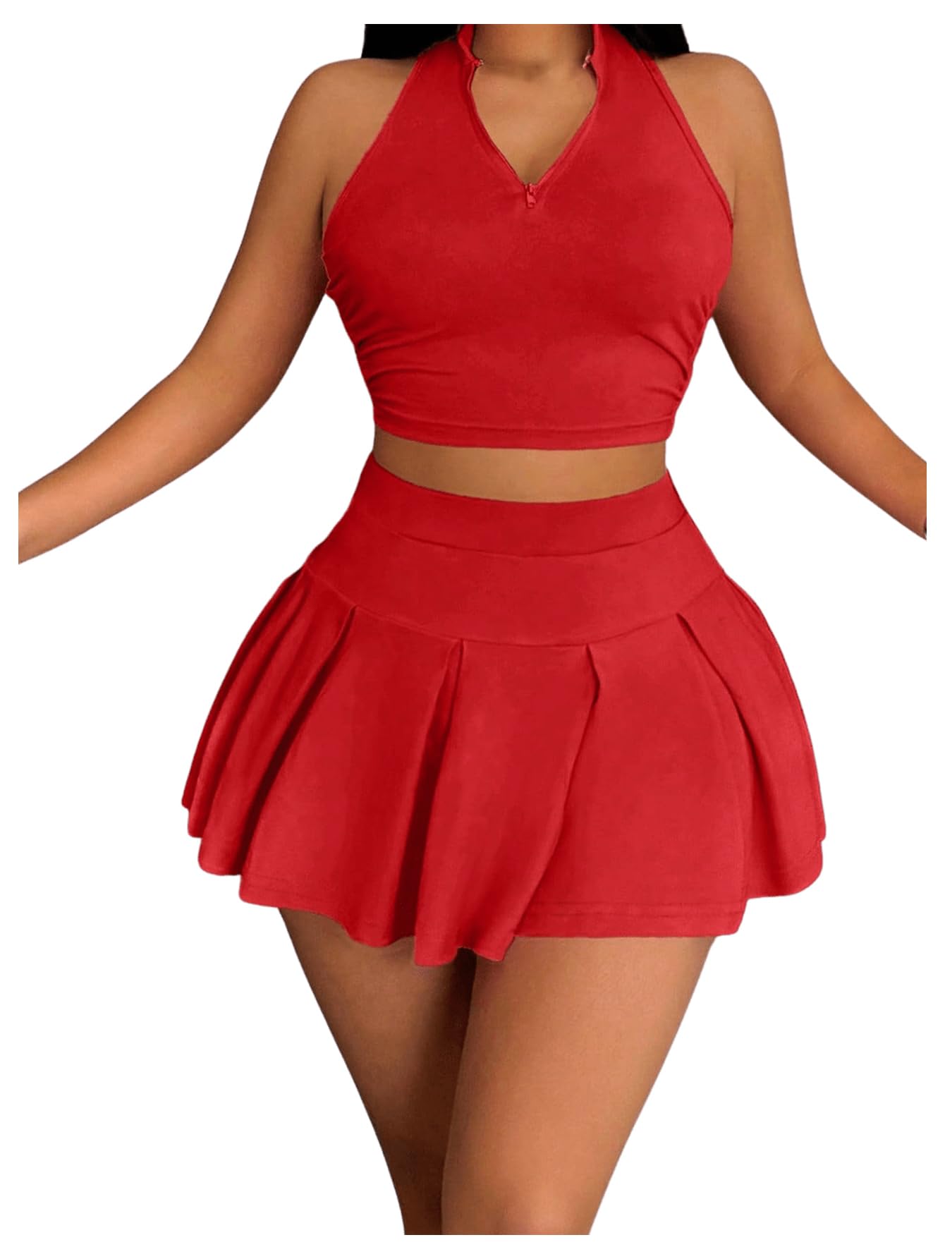 Foto 2 pulgar | Camiseta Corta Sin Mangas Y Falda Outfit Soly Hux Para Verano, De 2 Piezas, Para Mujer - Venta Internacional.