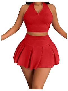 Foto 1 | Camiseta Corta Sin Mangas Y Falda Outfit Soly Hux Para Verano, De 2 Piezas, Para Mujer - Venta Internacional.