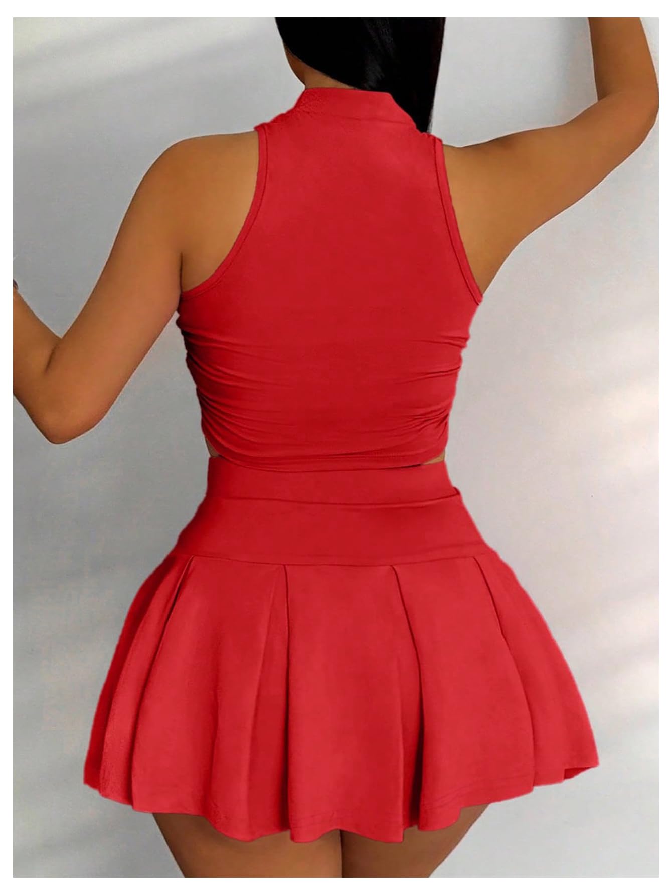 Foto 3 pulgar | Camiseta Corta Sin Mangas Y Falda Outfit Soly Hux Para Verano, De 2 Piezas, Para Mujer - Venta Internacional.