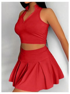 Foto 4 | Camiseta Corta Sin Mangas Y Falda Outfit Soly Hux Para Verano, De 2 Piezas, Para Mujer - Venta Internacional.
