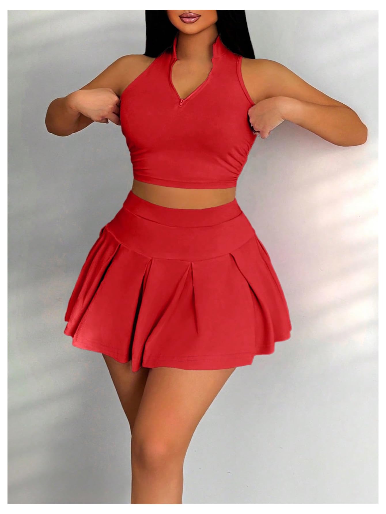 Foto 6 pulgar | Camiseta Corta Sin Mangas Y Falda Outfit Soly Hux Para Verano, De 2 Piezas, Para Mujer - Venta Internacional.