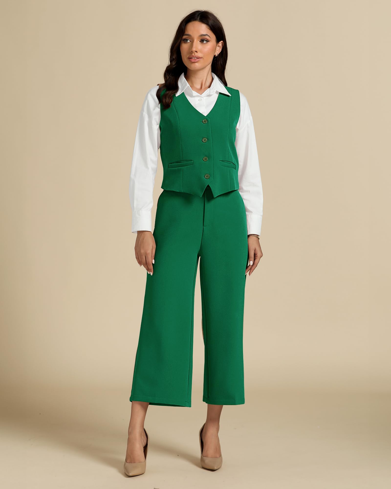 Foto 6 | Conjuntos De Verano De Dos Piezas Luvamia Business Casual Para Mujer - Venta Internacional.