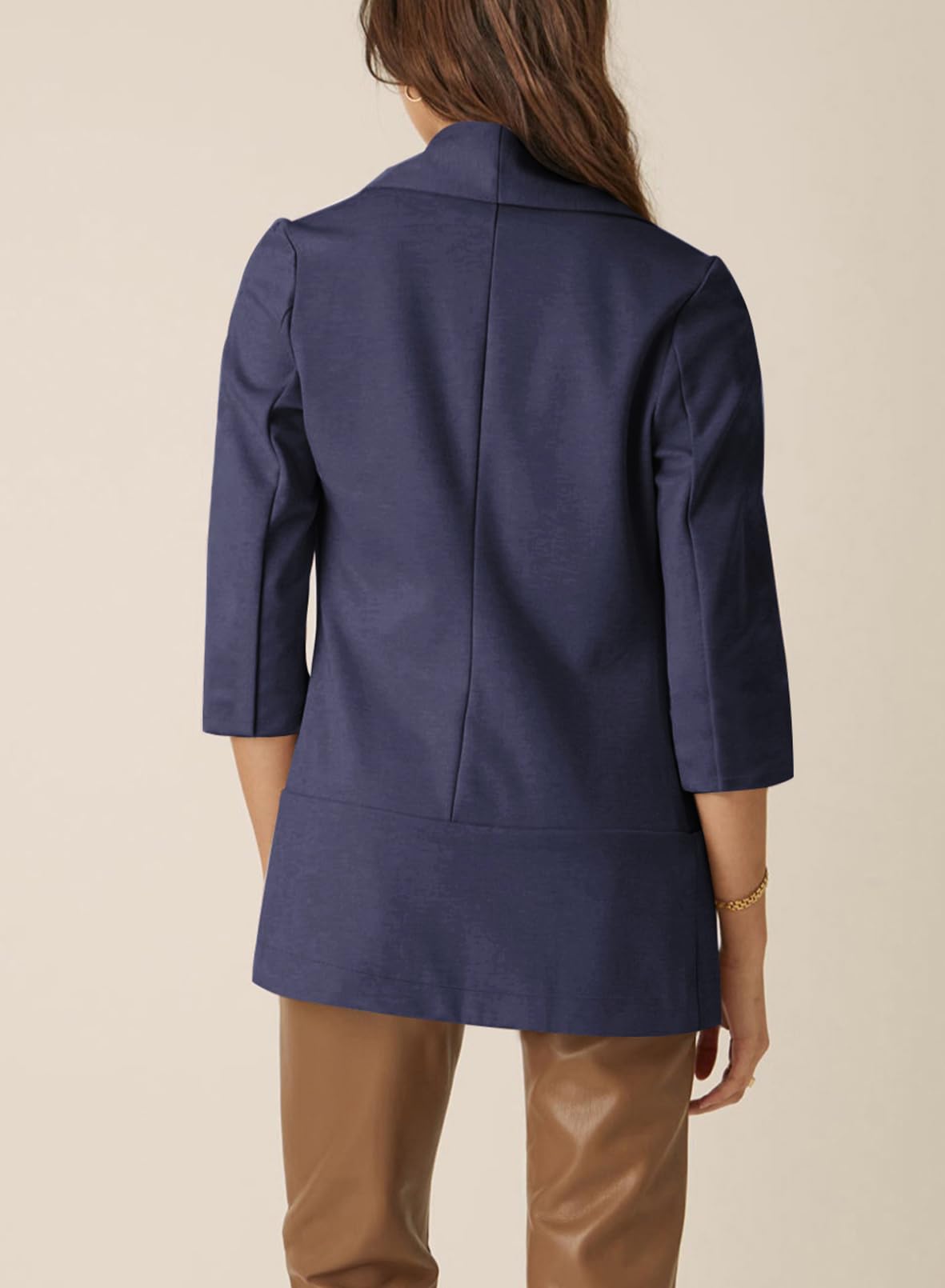 Foto 4 pulgar | Blazer Happy Sailed Para Mujer, Casual, Con Parte Delantera Abierta, Azul Marino - Venta Internacional.