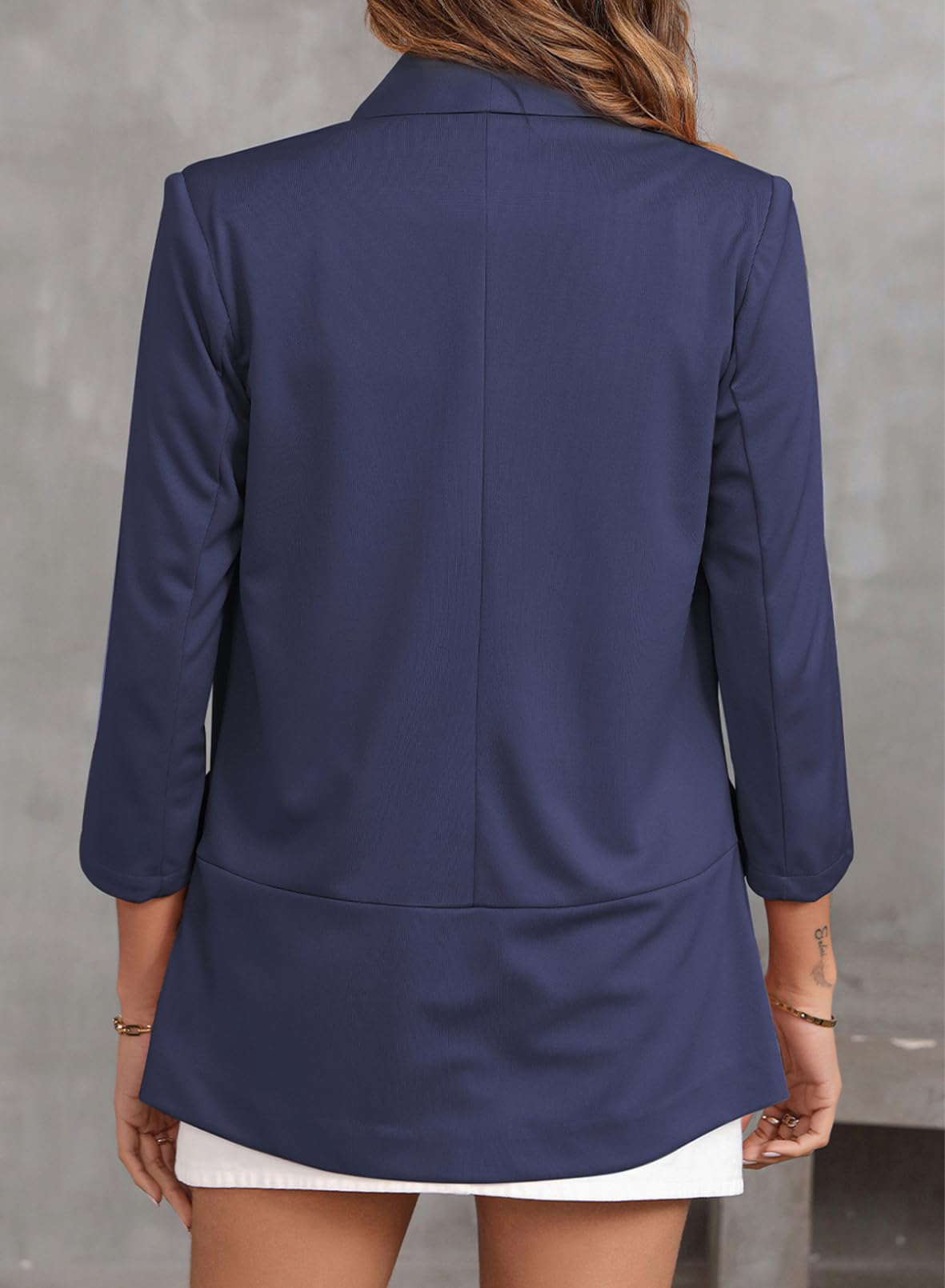 Foto 5 pulgar | Blazer Happy Sailed Para Mujer, Casual, Con Parte Delantera Abierta, Azul Marino - Venta Internacional.