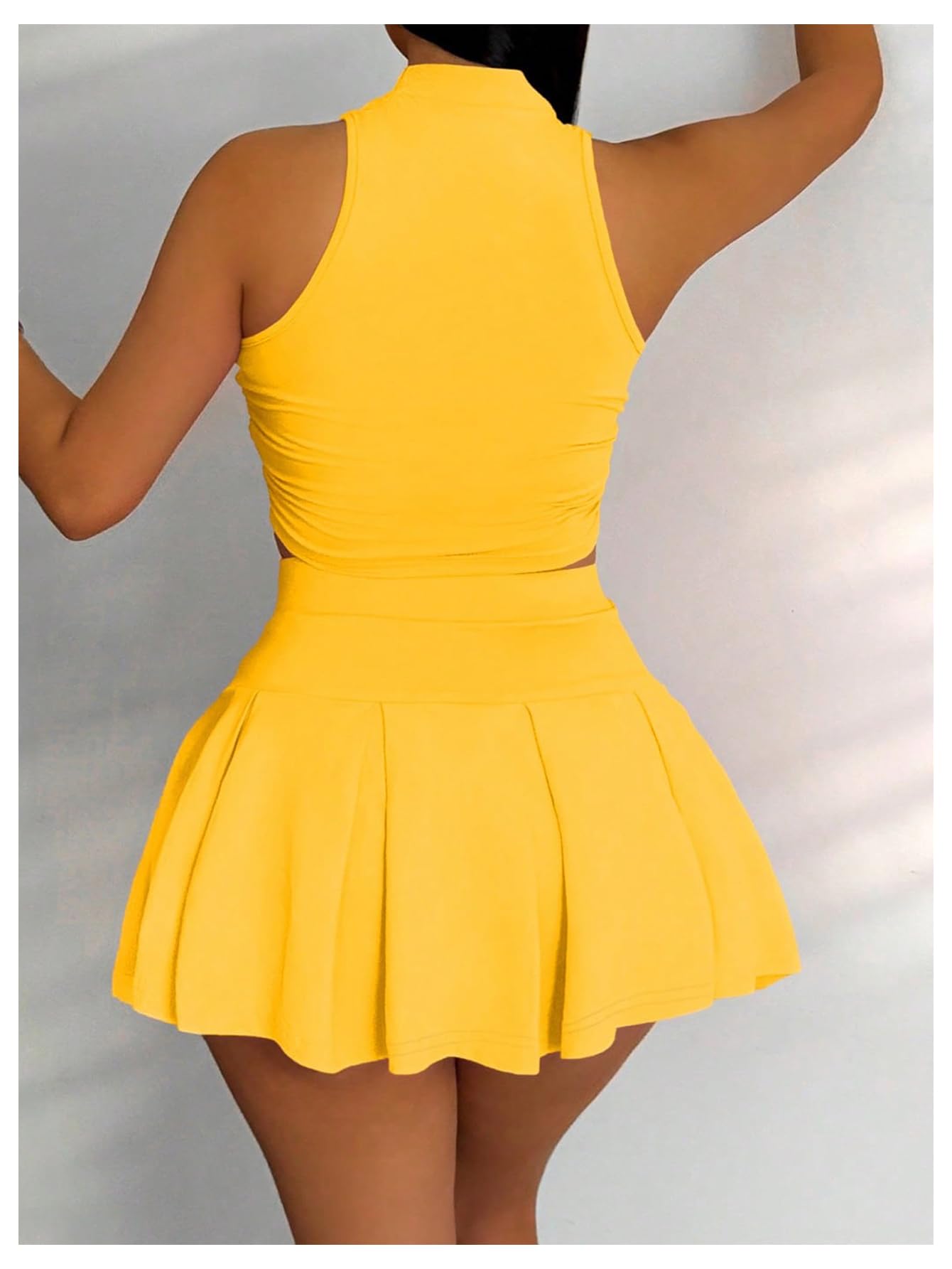 Foto 3 pulgar | Camiseta Corta Sin Mangas Y Falda Outfit Soly Hux Para Verano, De 2 Piezas, Para Mujer - Venta Internacional.