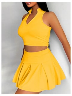 Foto 4 | Camiseta Corta Sin Mangas Y Falda Outfit Soly Hux Para Verano, De 2 Piezas, Para Mujer - Venta Internacional.