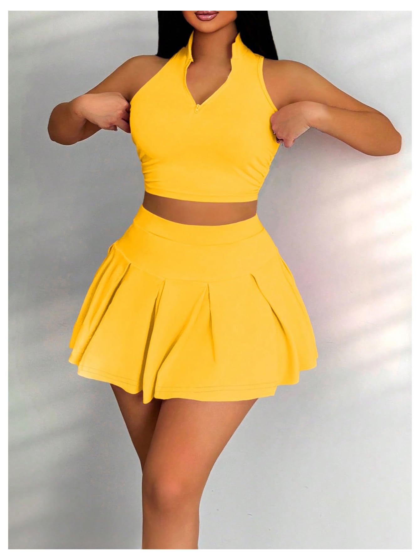 Foto 6 pulgar | Camiseta Corta Sin Mangas Y Falda Outfit Soly Hux Para Verano, De 2 Piezas, Para Mujer - Venta Internacional.