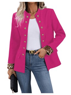 Foto 1 | Blazer Sweatyrocks Para Mujer, Con Botones Abiertos En La Parte Delantera, Poliéster Rosa Intenso - Venta Internacional