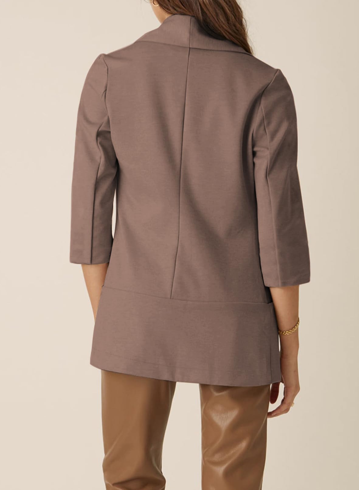 Foto 3 | Chaqueta Tipo Blazer Happy Sailed Con Parte Delantera Abierta Y Manga 3/4 Para Mujer - Venta Internacional.