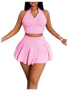 Foto 1 | Camiseta Corta Sin Mangas Y Falda Outfit Soly Hux Para Verano, De 2 Piezas, Para Mujer - Venta Internacional.