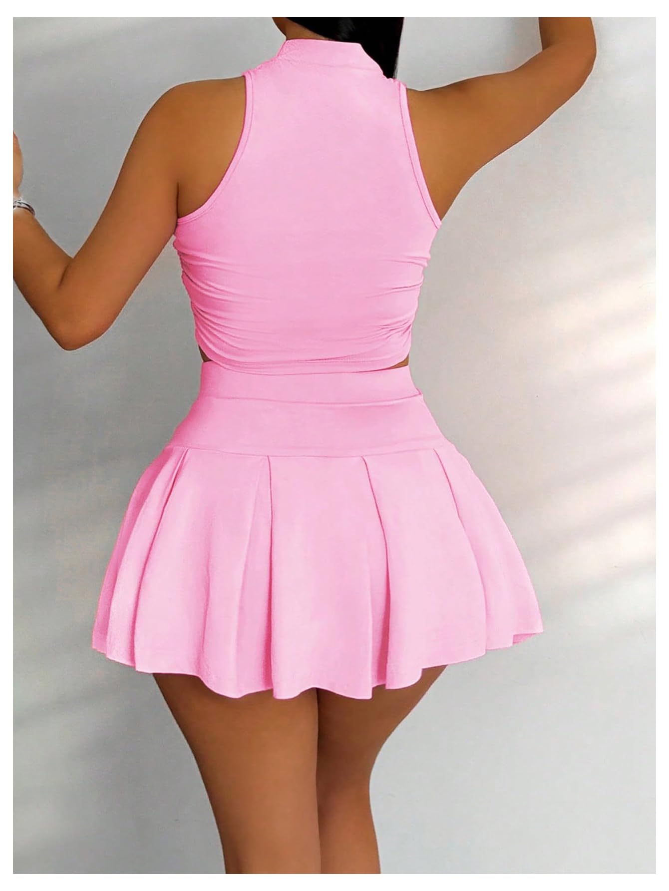 Foto 3 pulgar | Camiseta Corta Sin Mangas Y Falda Outfit Soly Hux Para Verano, De 2 Piezas, Para Mujer - Venta Internacional.