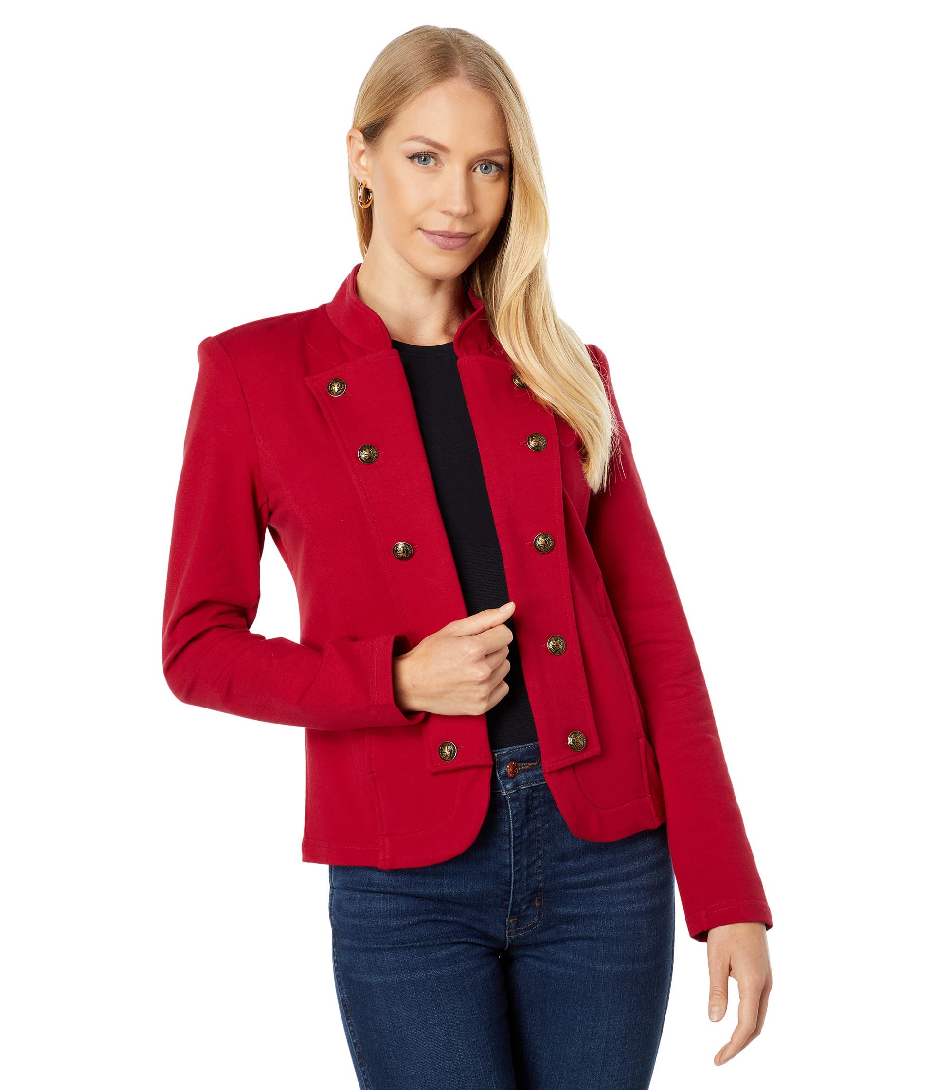 Foto 2 pulgar | Chaqueta Blazer Tommy Hilfiger Con Banda Delantera Abierta Para Mujer, Color Rojo - Venta Internacional.