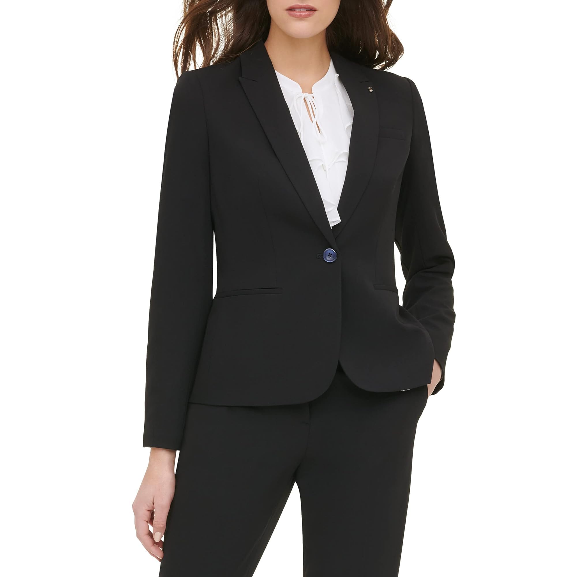 Foto 2 pulgar | Chaqueta De Negocios Para Mujer, Modelo Tommy Hilfiger, Modelo Blazer, Talla 12, Color Negro - Venta Internacional.