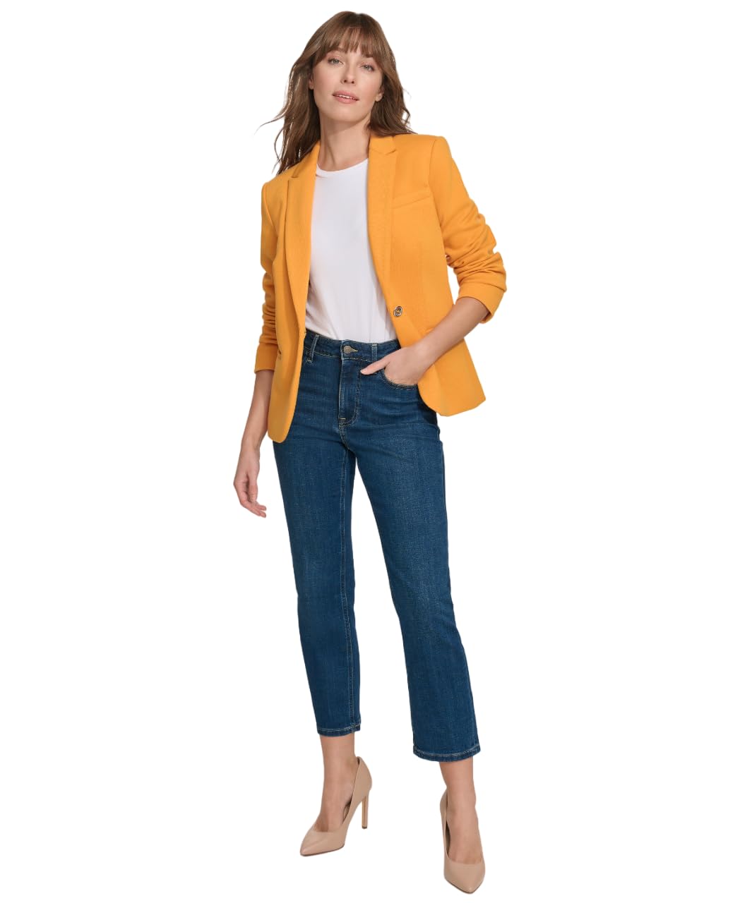 Blazer Tommy Hilfiger Para Mujer, Diseño De Girasol Con Un Botón, Talla 2 - Venta Internacional.