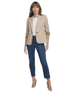 Foto 1 | Chaqueta De Negocios Para Mujer, Estilo Blazer Tommy Hilfiger, Color Tabaco/marfil - Venta Internacional.