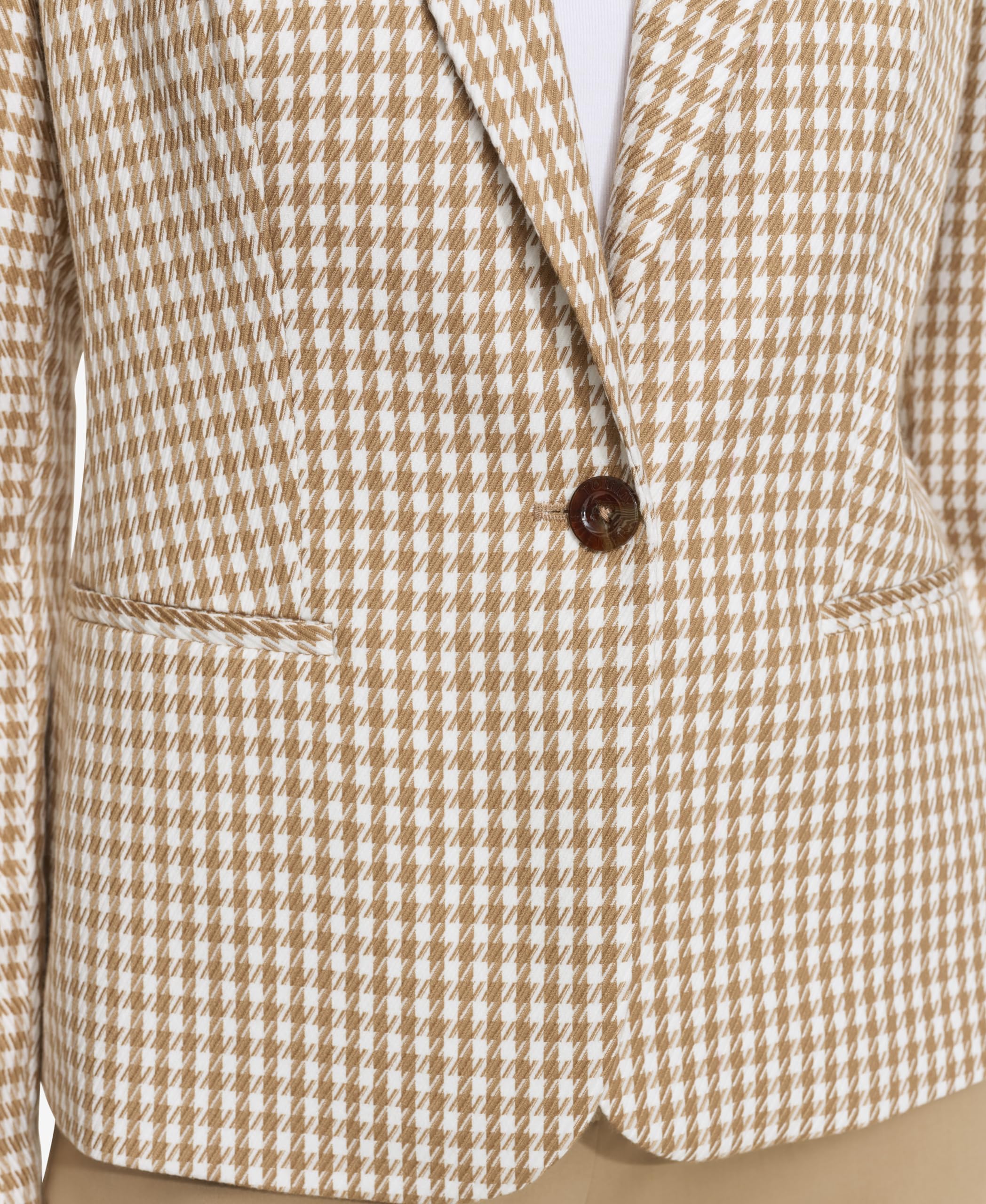 Foto 3 | Chaqueta De Negocios Para Mujer, Estilo Blazer Tommy Hilfiger, Color Tabaco/marfil - Venta Internacional.