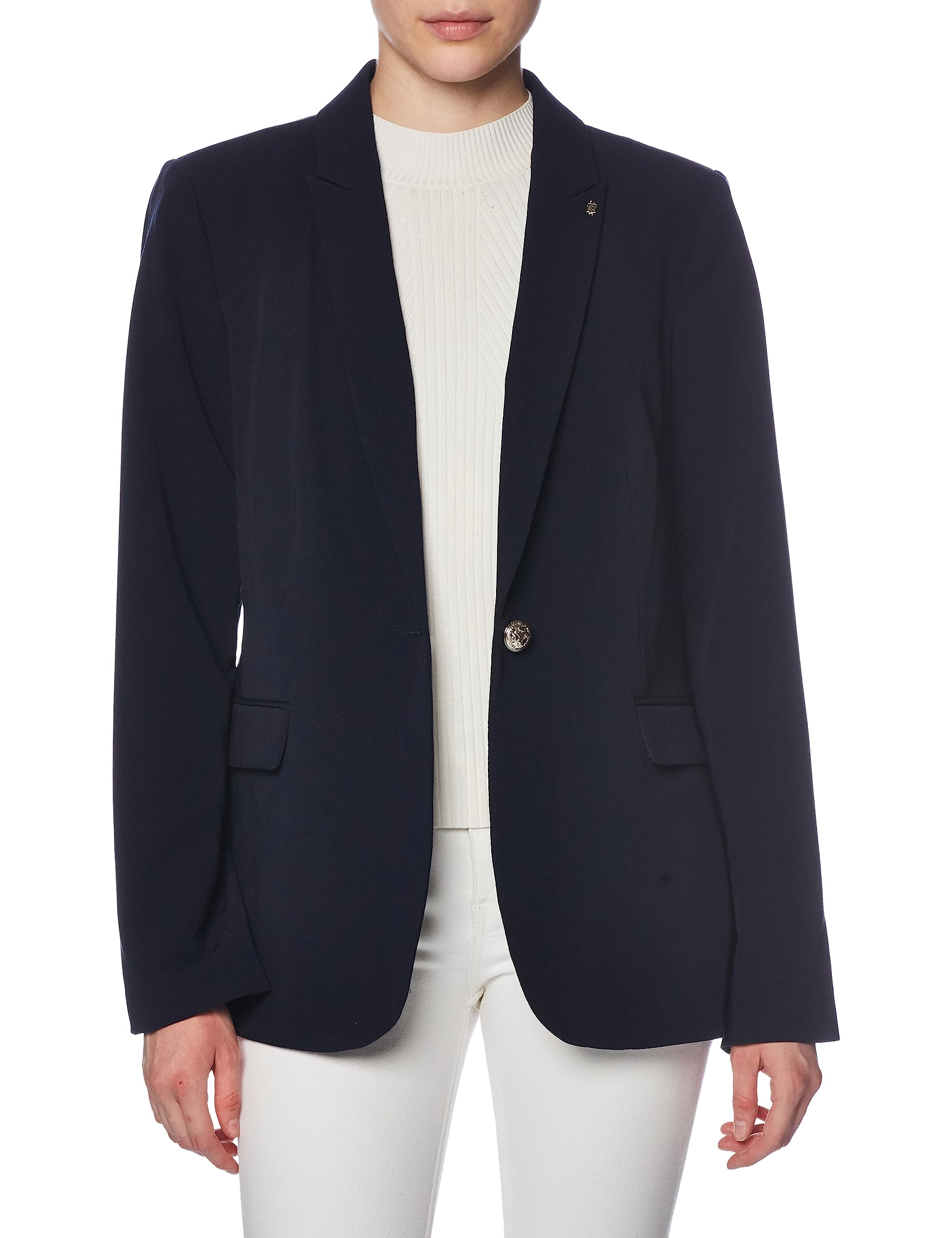 Chaqueta Tommy Hilfiger Deep Midnight Con Un Botón Para Mujer - Venta Internacional.