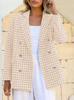 Foto 6 | Blazer Happy Sailed Plaid Para Mujer, Casual, De Negocios, Color Mostaza - Venta Internacional.