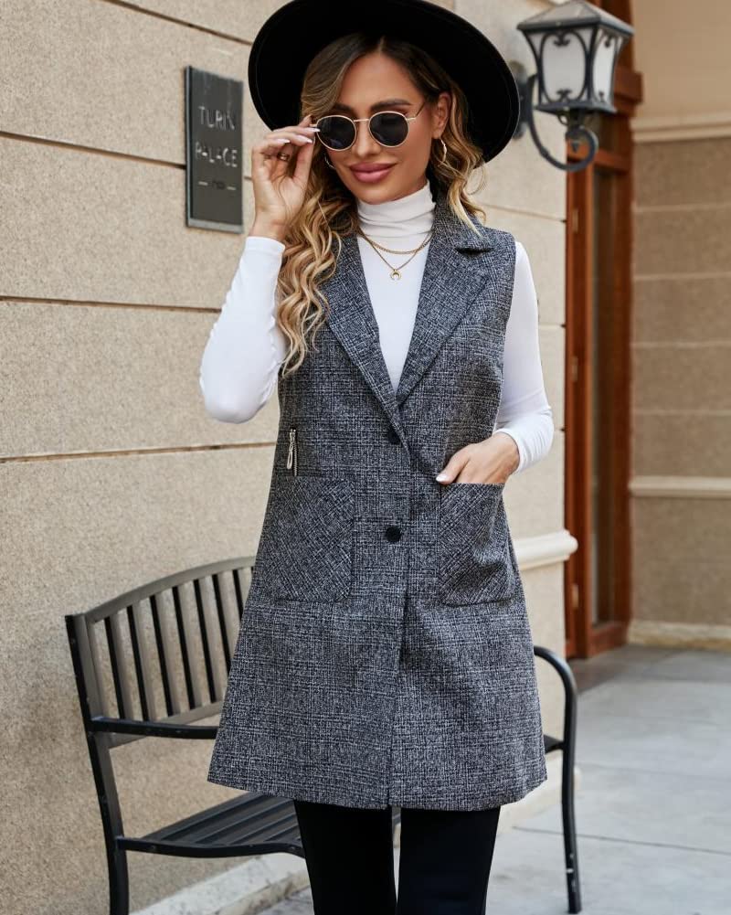 Foto 6 | Chaqueta Tipo Chaleco Kedera, Gabardina Larga Sin Mangas Para Mujer - Venta Internacional.